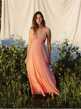 Christy Dawn The Sarita Dress Apricot Size XS Peach Pink Orange Maxi Wrap